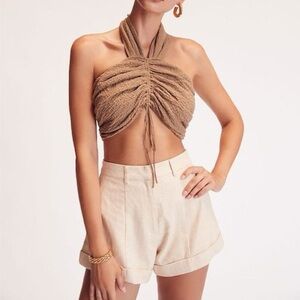 L’Academie Aliz Bow Tie Crop Top